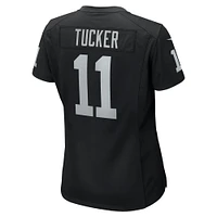 Maillot de jeu d'équipe Nike Tre Tucker noir Las Vegas Raiders pour femme