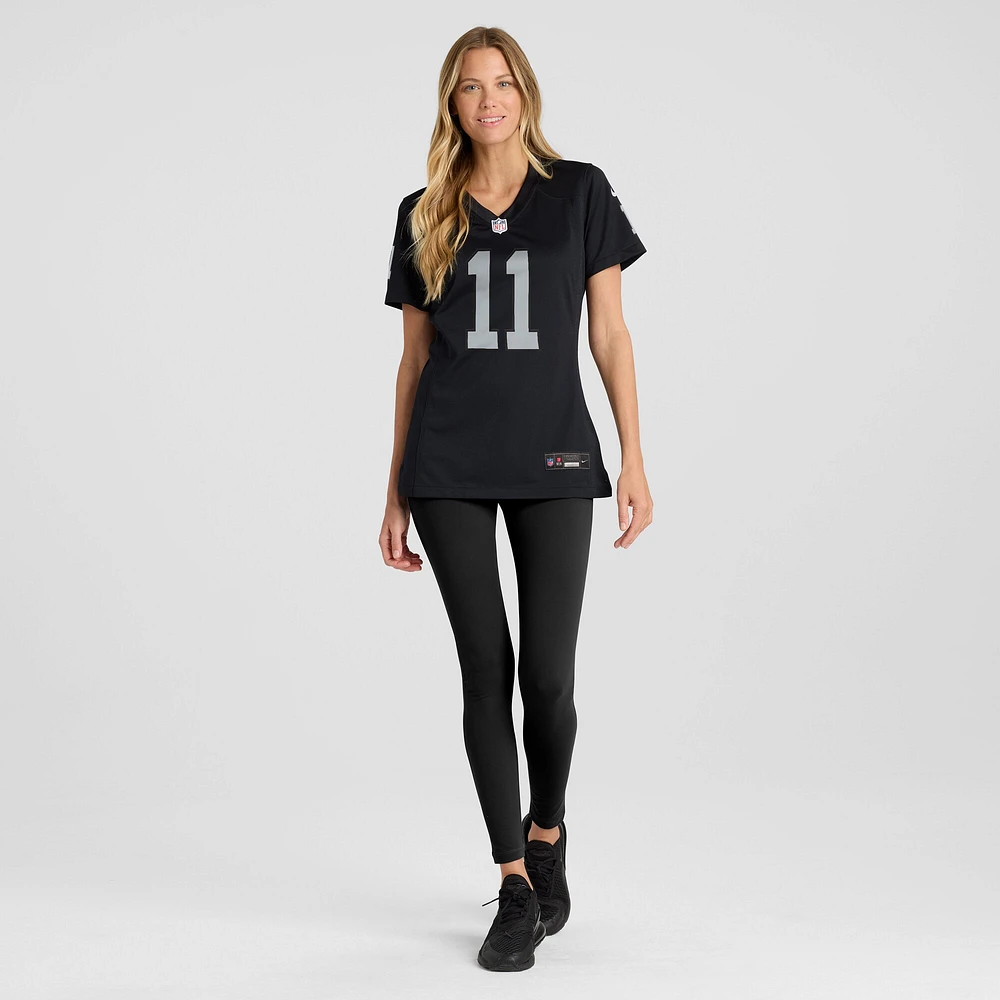 Maillot de jeu d'équipe Nike Tre Tucker noir Las Vegas Raiders pour femme