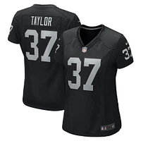 Maillot de match Nike Trey Taylor noir pour femme des Las Vegas Raiders