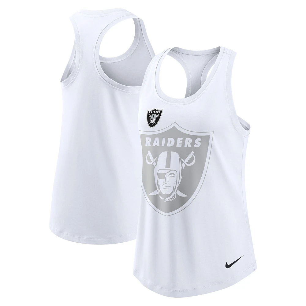 Débardeur Nike Las Vegas Raiders Tri-Blend Racerback pour femme - Blanc