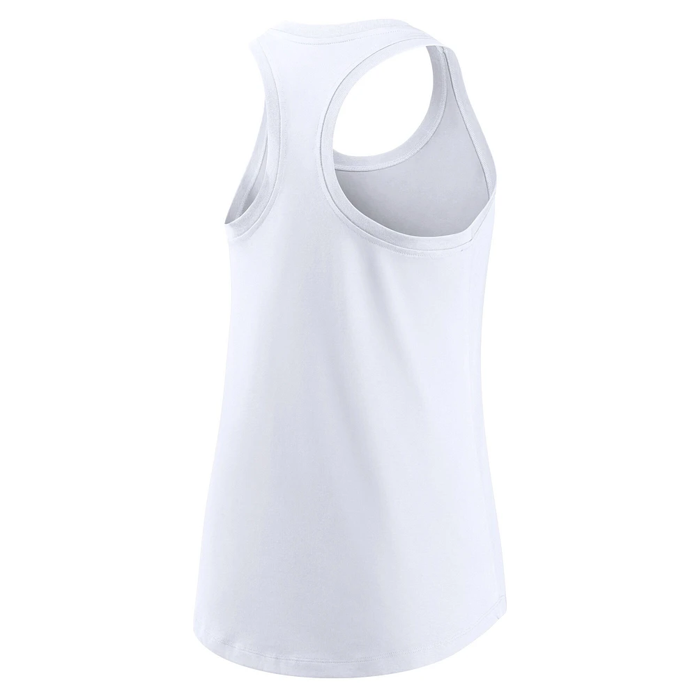 Women's Nike White Las Vegas Raiders Tri-Blend Racerback Scoop Neck Tank Top