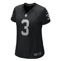 Maillot de match Nike Zamir blanc et noir pour femme des Las Vegas Raiders