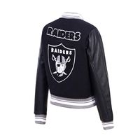 LAS VEGAS RAIDERS TRIPLE BLACK WOOL VARSITY JACKET (BLACK) – Pro