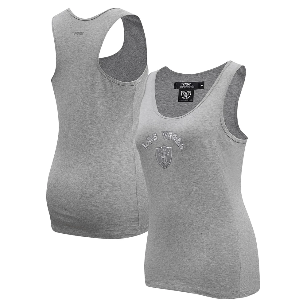 Women's Pro Standard Gray Las Vegas Raiders Triple Tonal Racerback Tank Top