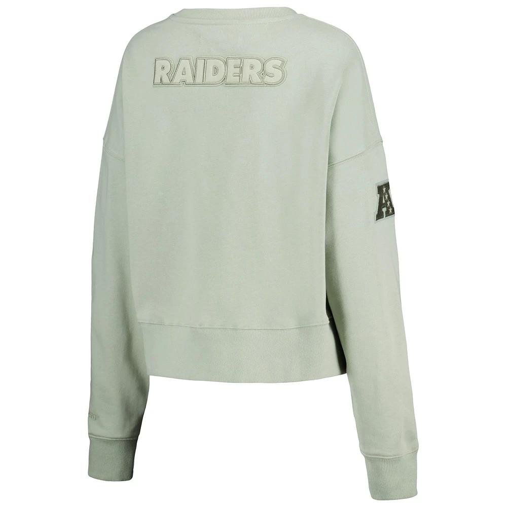 Women's Pro Standard  Light Green Las Vegas Raiders Neutral Pullover Sweatshirt