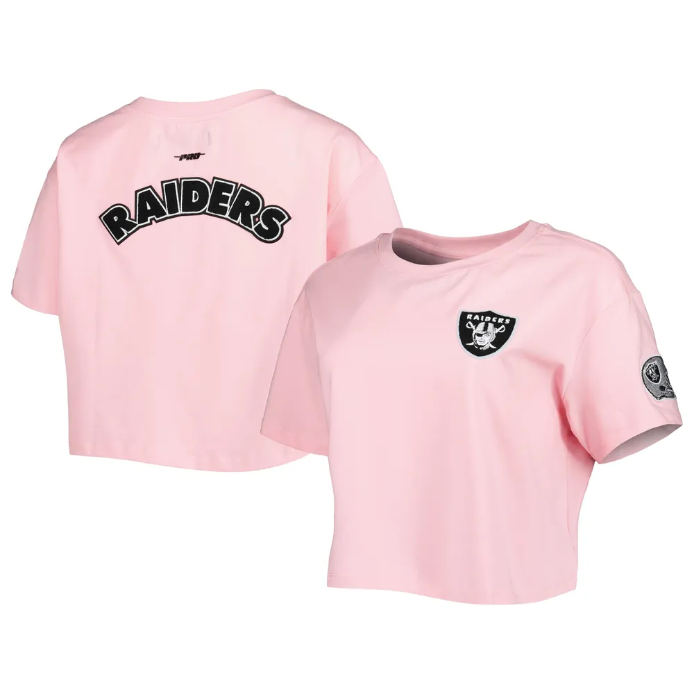 Lids Las Vegas Raiders Pro Standard Women's Cropped Boxy T-Shirt - Pink
