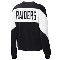 T-shirt à manches longues en trois mélanges Starter Black Las Vegas Raiders Insight pour femme