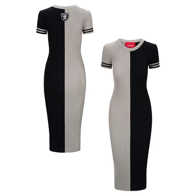 Women's STAUD  Silver/Black Las Vegas Raiders Colleen Dress