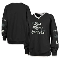 Women's Stoney Clover Lane x '47 Black Las Vegas Raiders Eighties Pullover Sweatshirt