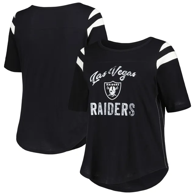 Touch Las Vegas Raiders Women's Black Plus Size Free Agent Long Sleeve T- Shirt