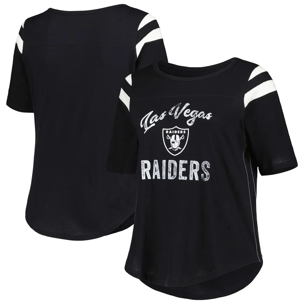 Lids Las Vegas Raiders Touch Women's Plus Curve Touchdown Half Sleeve T- Shirt - Black