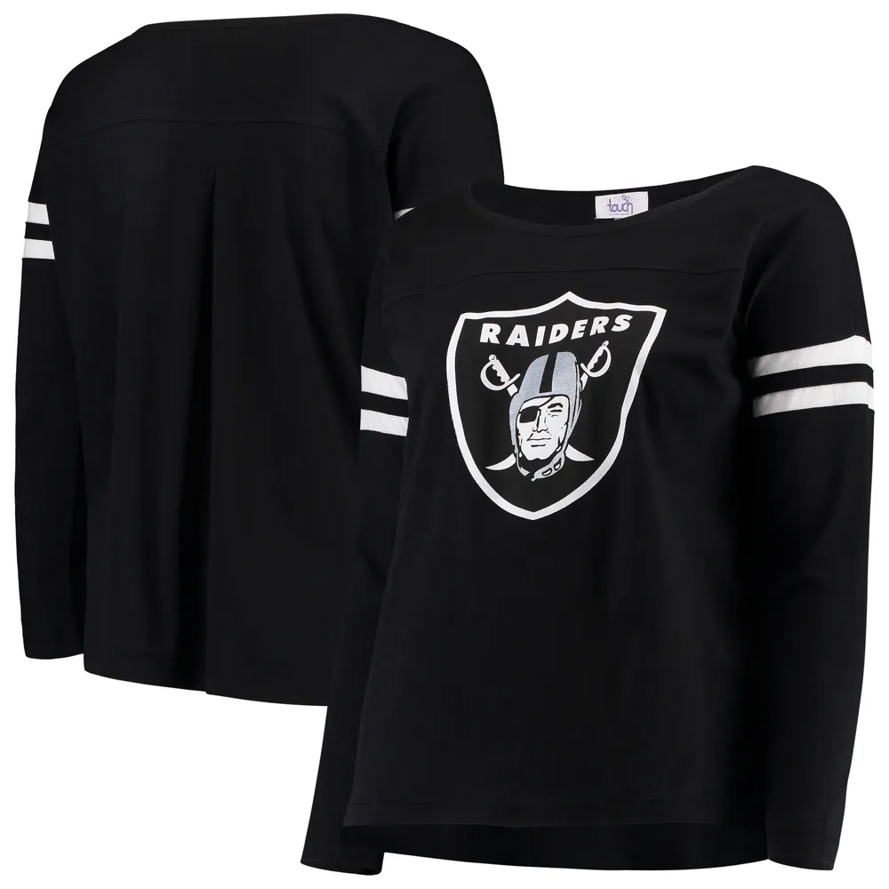 Las Vegas Raiders Touch Women's Plus Size Free Agent Long Sleeve T-Shirt -  Black