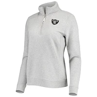 Women's Vineyard Vines Heather Gray Las Vegas Raiders Shep Shirt Quarter-Zip Sweatshirt