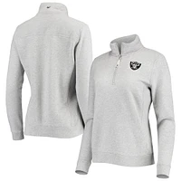 Women's Vineyard Vines Heather Gray Las Vegas Raiders Shep Shirt Quarter-Zip Sweatshirt