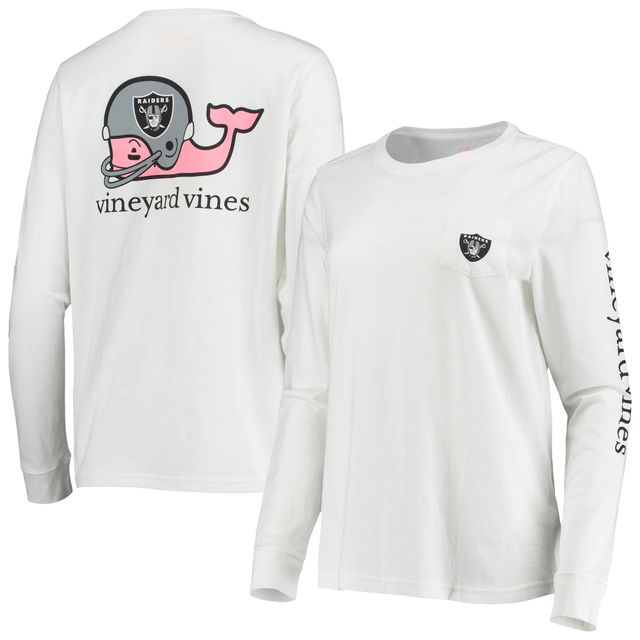 T-shirt à manches longues pour femme avec casque Vineyard Vines Las Vegas Raiders blanc