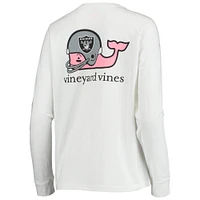 Women's Vineyard Vines White Las Vegas Raiders Helmet Long Sleeve T-Shirt