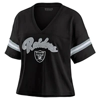 T-shirt boxy à blocs de couleurs noir/blanc pour femme WEAR by Erin Andrews, grande taille, motif Las Vegas Raiders