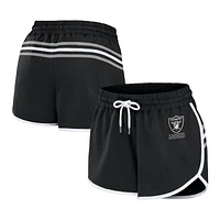 Short à ourlet noir Las Vegas Raiders pour femme WEAR by Erin Andrews