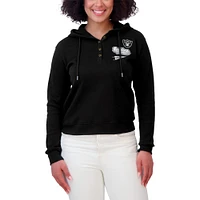 Pull à capuche gaufré noir grande taille pour femme WEAR by Erin Andrews des Las Vegas Raiders