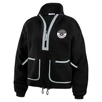 Women's WEAR by Erin Andrews Black Las Vegas Raiders Polar Fleece Half-Zip Jacket