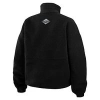 Women's WEAR by Erin Andrews Black Las Vegas Raiders Polar Fleece Half-Zip Jacket