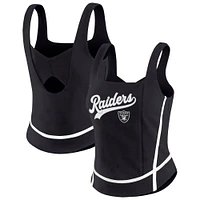 Women's WEAR by Erin Andrews Black Las Vegas Raiders Square Neck Tank Top