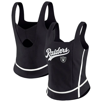 Women's WEAR by Erin Andrews Black Las Vegas Raiders Square Neck Tank Top