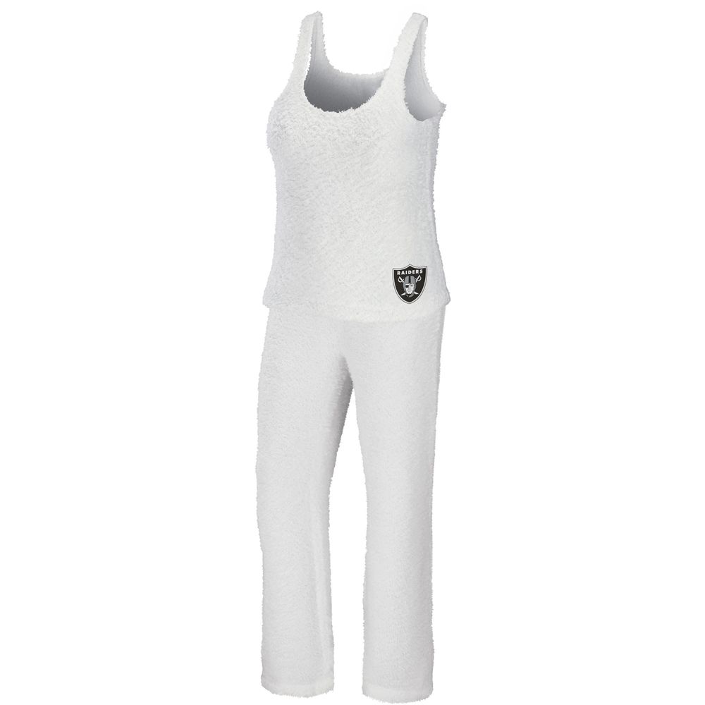 Women's WEAR by Erin Andrews Cream Las Vegas Raiders Plus Cozy Scoop Neck Tank Top & Pants Set