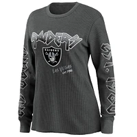 WEAR par Erin Andrews gris Las Vegas Raiders pour femmes - Haut thermique à manches longues