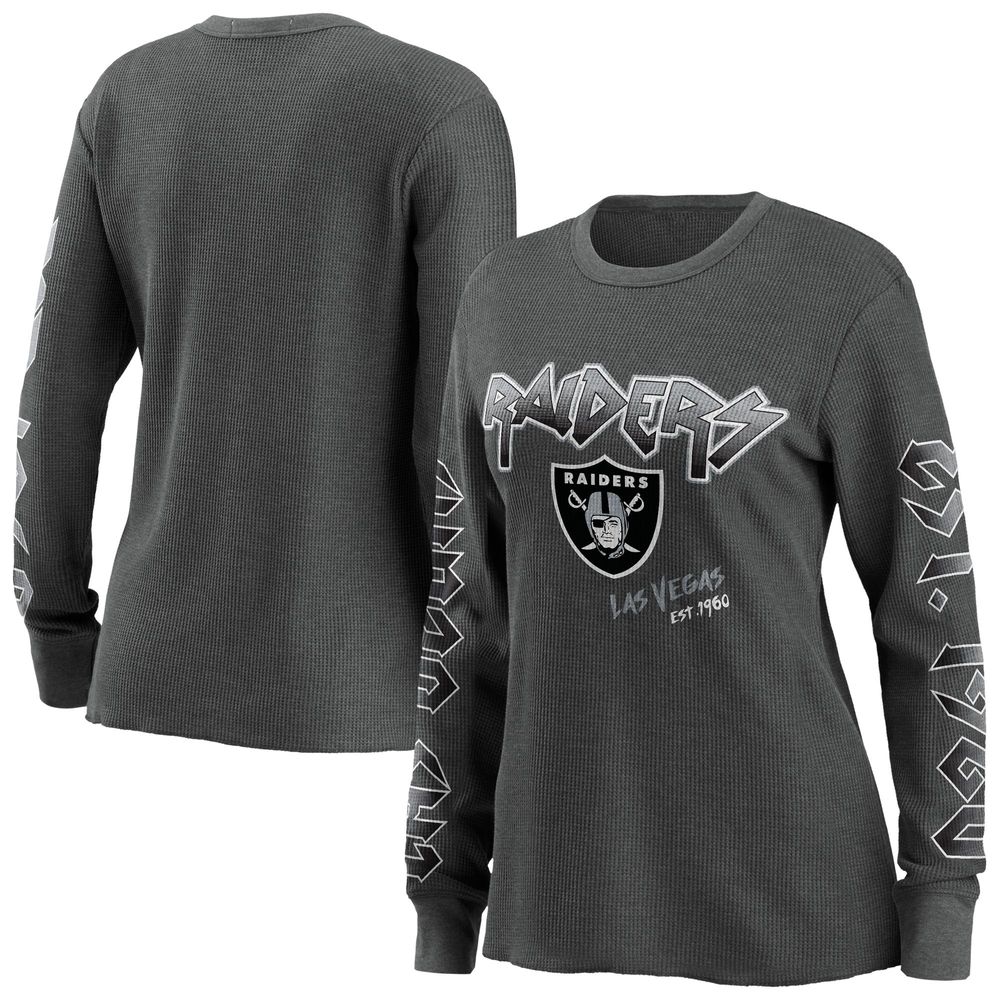 Women's WEAR by Erin Andrews Gray Las Vegas Raiders - Long Sleeve Thermal Top