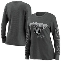 WEAR par Erin Andrews gris Las Vegas Raiders pour femmes - Haut thermique à manches longues