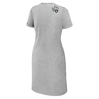 Robe t-shirt nouée gris chiné Las Vegas Raiders pour femme WEAR by Erin Andrews