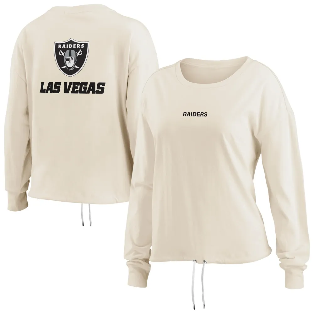 WEAR by Erin Andrews Oatmeal Las Vegas Raiders Haut court à manches longues pour femmes