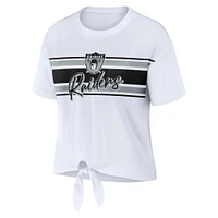 Women's WEAR by Erin Andrews White Las Vegas Raiders Front Tie Retro T-Shirt