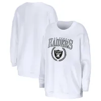 Sweat-shirt oversize WEAR by Erin Andrews Las Vegas Raiders blanc pour femme