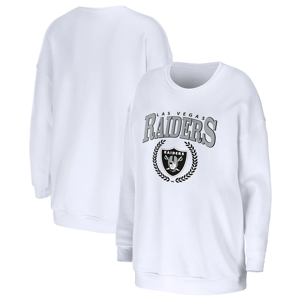 Sweat-shirt oversize WEAR by Erin Andrews Las Vegas Raiders blanc pour femme