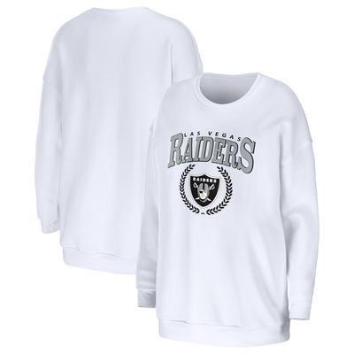 Women's WEAR by Erin Andrews White Las Vegas Raiders Celebration Cropped Long  Sleeve T-Shirt