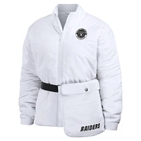 Women's WEAR by Erin Andrews  White Las Vegas Raiders Packaway Full-Zip Puffer Jacket