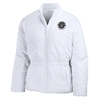 Doudoune zippée repliable blanche WEAR by Erin Andrews pour femme des Las Vegas Raiders