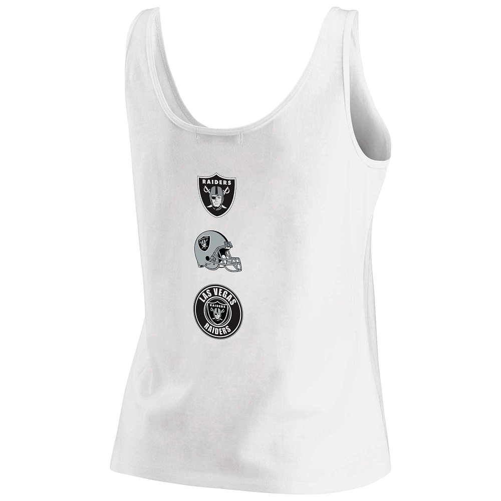 Débardeur à encolure dégagée blanc pour femme WEAR by Erin Andrews, équipe des Las Vegas Raiders