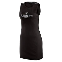 Women's WEAR by Erin Andrews x Gracie Hunt Black Las Vegas Raiders Ribbed Tank Dress