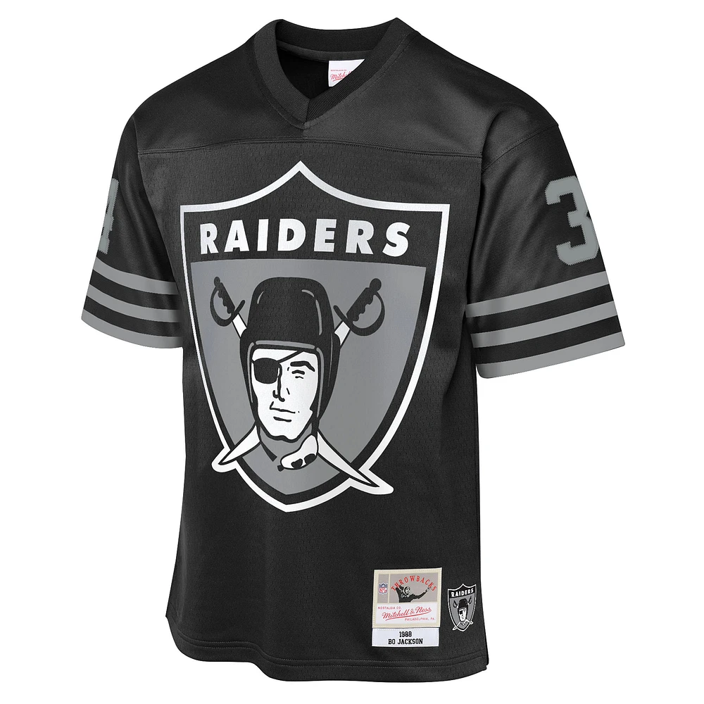 Youth Mitchell & Ness Bo Jackson Black Las Vegas Raiders 1988 Throwback Fashion Jersey