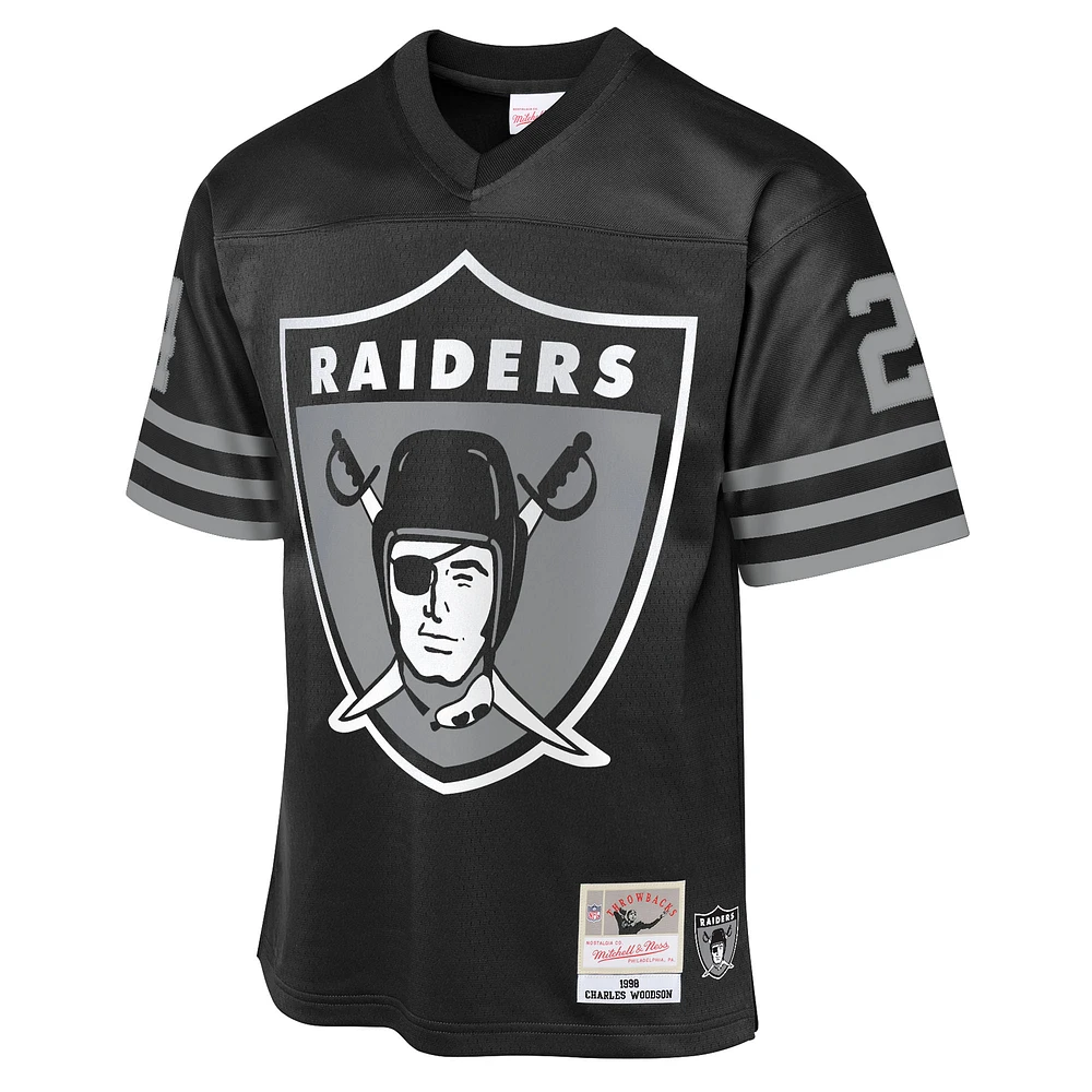 Youth Mitchell & Ness Charles Woodson Black Las Vegas Raiders 1998 Throwback Fashion Jersey