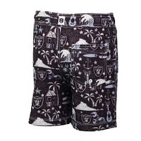 Youth Wes & Willy  Black Las Vegas Raiders Luau Swim Trunks