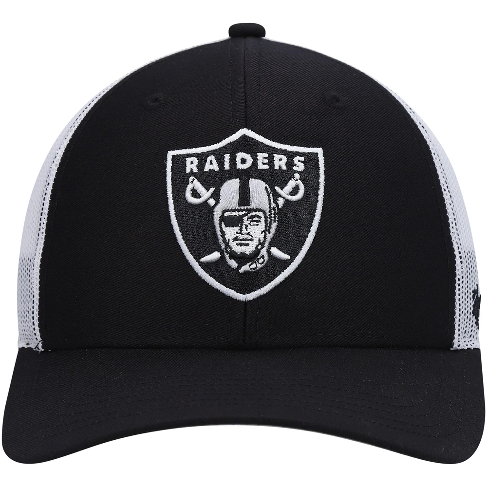 Youth '47 Black/White Las Vegas Raiders Adjustable Trucker Hat