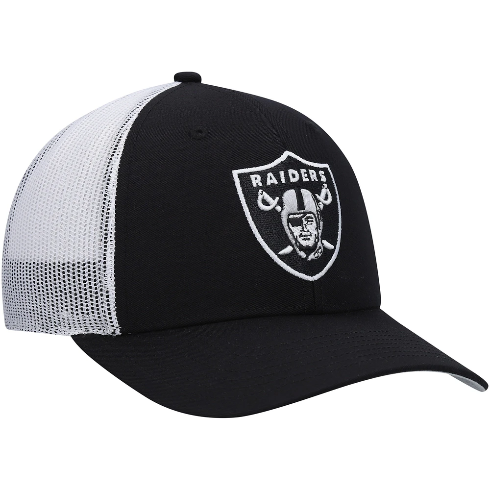 Youth '47 Black/White Las Vegas Raiders Adjustable Trucker Hat