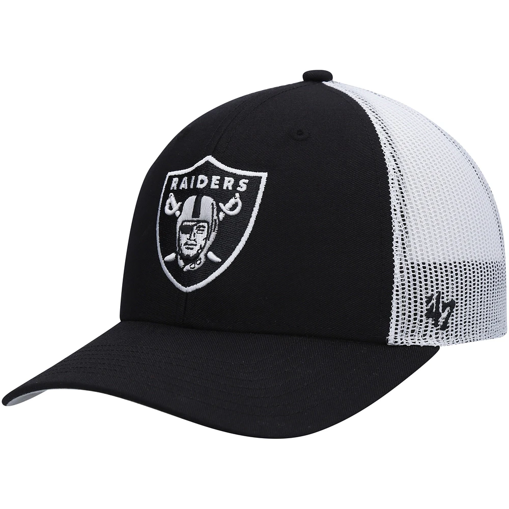 Casquette de camionneur ajustable Las Vegas Raiders '47 noire/blanche pour jeune