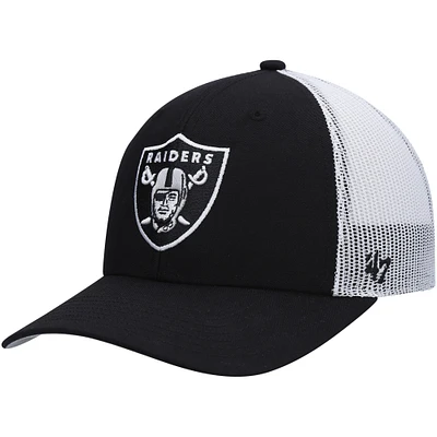 Youth '47 Black/White Las Vegas Raiders Adjustable Trucker Hat