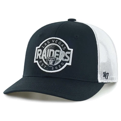 Casquette de camionneur réglable Las Vegas Raiders Scramble '47 noire/blanche pour jeune