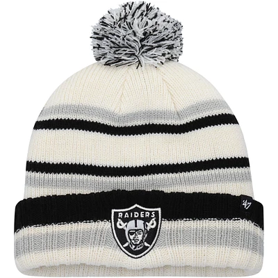 Las Vegas Raiders Driftway en tricot à revers crème avec pompon pour jeune '47